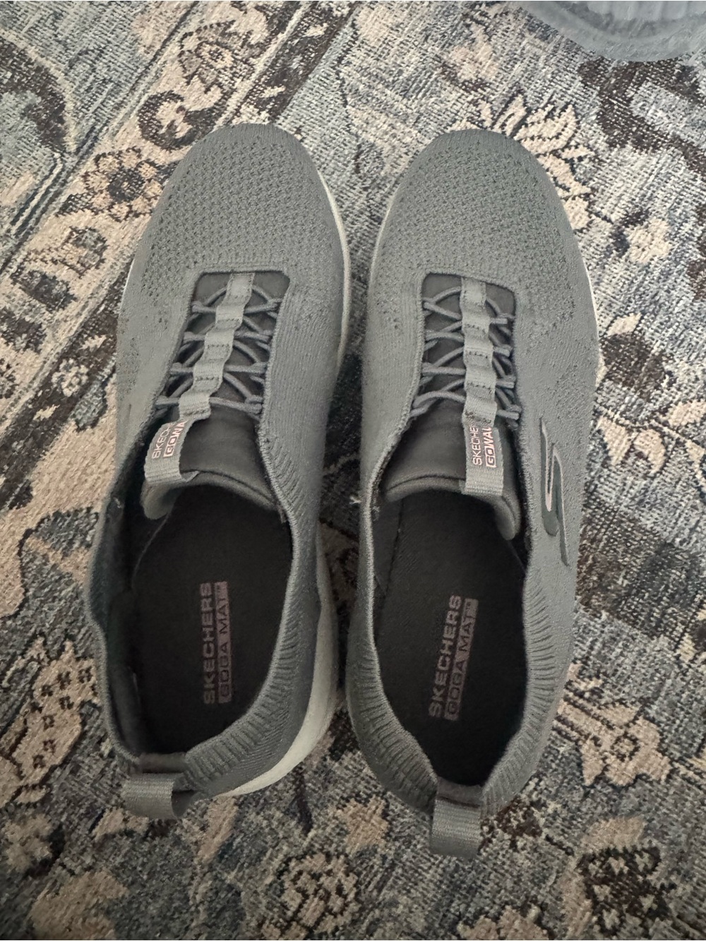 Skechers Gray Slip-On Knit Sneakers